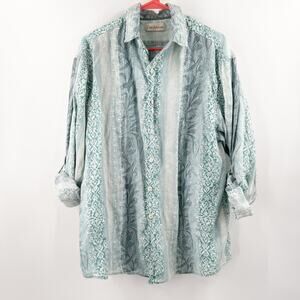 Caribbean Shirt Men's Size Large Button Resort Travel Beach Vacation Casual